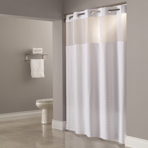 Hookless® Madison Shower Curtain with Snap-in Liner, Polyester, 71"x77", White